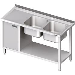 Table with 2 compartment sink.(P), with cabinet and shelf 1800x700x850 mm STALGAST MEBLE 981057180