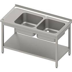 Table with 2 compartment sink.(P),with shelf 1100x600x850 mm bolted, pressed top STALGAST MEBLE 983166110