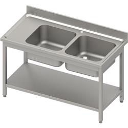 Table with 2 compartment sink.(P),with shelf 1300x700x850 mm bolted, pressed top, canned edge 100x15x10 STALGAST MEBLE 984597130