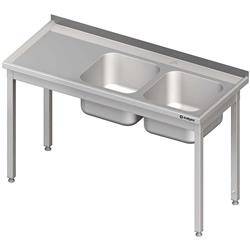 Table with 2 compartment sink.(P),without shelf 1100x600x850 mm bolted STALGAST MEBLE 980776110