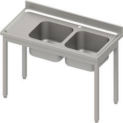 Table with 2 compartment sink.(P),without shelf 1100x600x850 mm bolted, pressed top, canned edge 100x15x10 STALGAST MEBLE 984546110