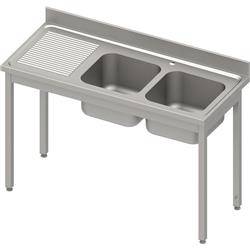 Table with 2 compartment sink.(P),without shelf 1400x600x850 mm welded, pressed top, canned edge 100x15x10 STALGAST MEBLE 984546140S