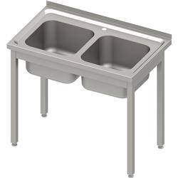 Table with 2 compartment sink.without shelf 1000x600x850 mm screwed, pressed top STALGAST MEBLE 983906100