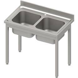 Table with 2 compartment sink.without shelf 1000x600x850 mm screwed, pressed top, canned edge 100x15x10 STALGAST MEBLE 984536100