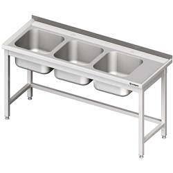 Table with 3 compartment sink.(L),without shelf 1500x700x850 mm STALGAST MEBLE 981127150