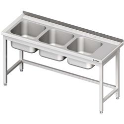 Table with 3 compartment sink.(L),without shelf 1600x700x850 mm STALGAST MEBLE 981127160