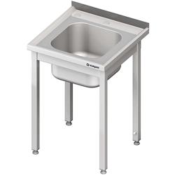 Table with sink and hole for chopper, without shelf 600x600x850 mm welded STALGAST MEBLE 980636060S