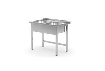 Table with two sinks - bolted, with dimensions. 1000x700x(H)850 mm HENDI 812952