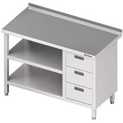 Wall table with a block of three drawers (P),and 2 shelves 1300x600x850 mm STALGAST MEBLE 980416130