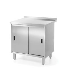 Wall table with cabinet with sliding doors - welded, with dimensions. 80 HENDI 811641