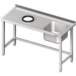 Wall table with sink, without shelf with opening 1000x700x850 mm, 1 chamber on the right welded STALGAST MEBLE 980937100