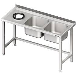 Wall table with sink without shelf with opening 1400x600x850 mm, 2 compartments on the right welded STALGAST MEBLE 981016140