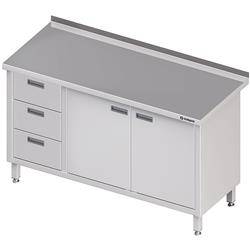 Wall table with three drawer block (L),hinged door 1200x600x850 mm STALGAST MEBLE 980446120