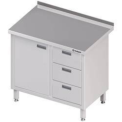 Wall table with three drawer block (P),hinged door 1000x600x850 mm STALGAST MEBLE 980436100