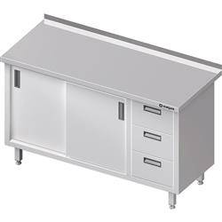 Wall table with three drawer block (P),sliding door 1300x600x850 mm STALGAST MEBLE 980476130