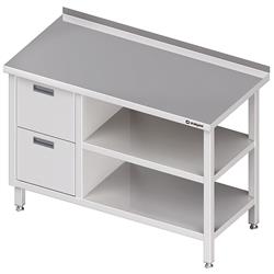 Wall table with two drawer block (L),and 2 shelves 1100x700x850 mm STALGAST MEBLE 980287110