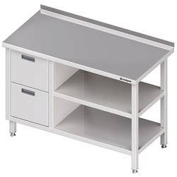 Wall table with two drawer block (L),and 2 shelves 1300x700x850 mm STALGAST MEBLE 980287130