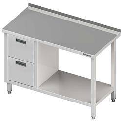 Wall table with two drawer block (L),and shelf 1000x700x850 mm STALGAST MEBLE 980267100