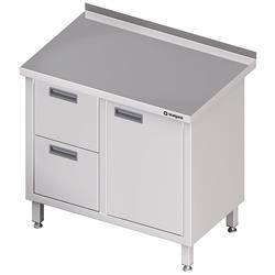 Wall table with two drawer block (L),hinged door 800x600x850 mm STALGAST MEBLE 980306080