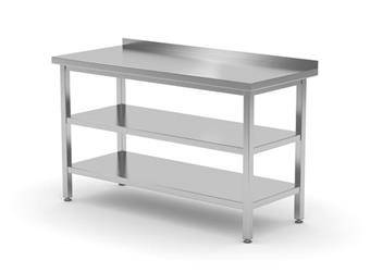 Wall table with two shelves - bolted, with dimensions. 1000x600x850 HENDI 815908