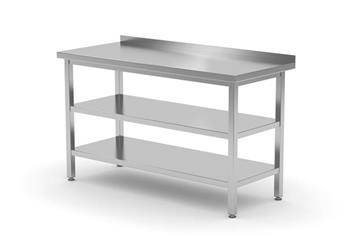 Wall table with two shelves - bolted, with dimensions. 600x600x850 HENDI 815861