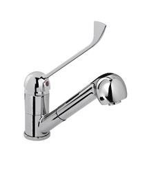 Washbasin faucet with pull-out shower, chrome-plated handle, HENDI 810255