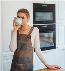 Women's chef's apron | beige-gray | Nulte line | 21-0FW-45BES | on hand