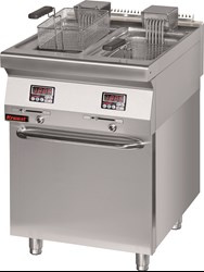 electric fryer 2x8l 16kW on cabinet base closed 700.FE-2x10f.S.D Kromet