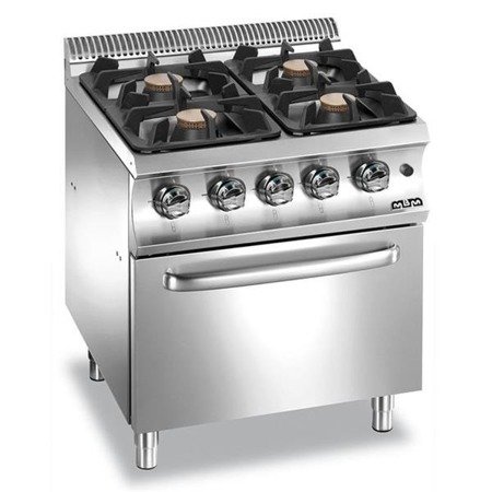 4-BURNER COOKER WITH ELECTRIC OVEN-STATIC GN 2/1 G4FE77XL MBM