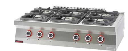 6-burner gas cooker 700.KG-6 Kromet