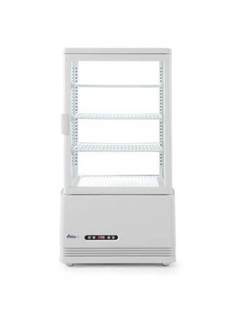 Adjustable refrigerated display case, 68 liters, white