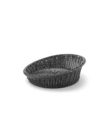 Black round slant basket 370 mm diameter HENDI 426593