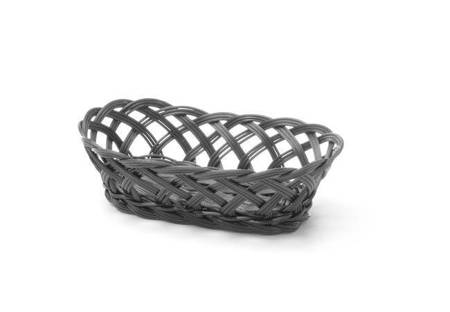 Braided oval basket black 225x130x55mm HENDI 426234