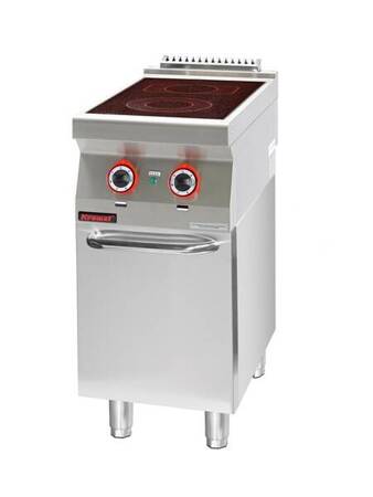 Ceramic electric cooker 2 fields 1x2,1kW + 1x2,0kW on closed cabinet base 700.KE-2C.S.D Kromet