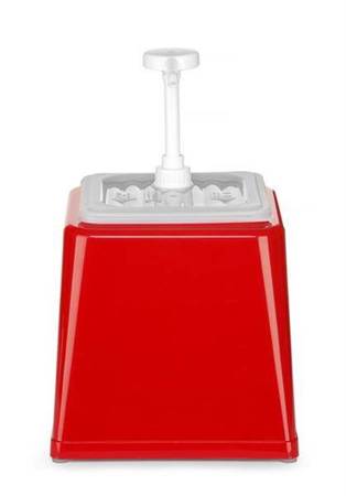 Container with pump for sauces, red | HENDI 203521