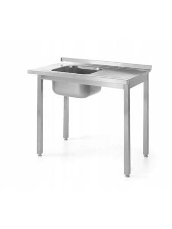 Dishwasher loading table with sink, right-handed - bolted, with dimensions. 1 HENDI 811924