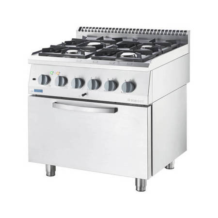 ECO gas cooker with electric oven, 4-burner, P 17+6.5 kW, U G20 STALGAST 9713610