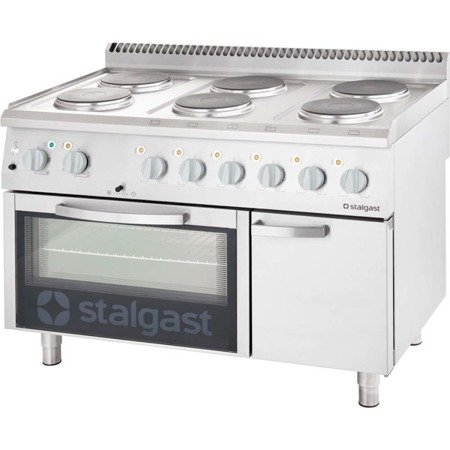 Electric cooker, 6-burner with electric oven, 15.6+7 kW 9717000 STALGAST