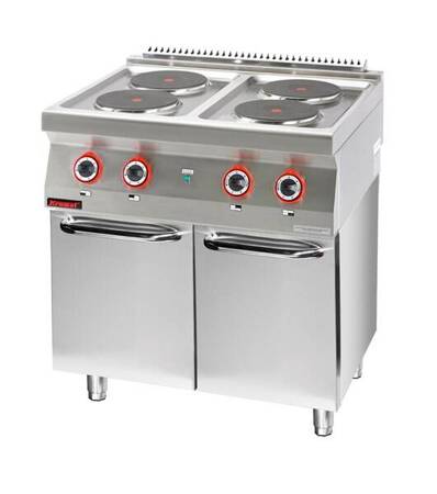 Electric kitchen 4 round plates 4x2,6kW on closed cabinet base 700.KE-4.S.D Kromet