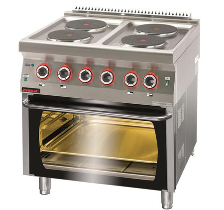 Electric kitchen with electric oven 4x2.6kW + 6.5kW (oven) 700.KE-4/PE-2 Kromet