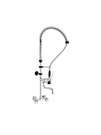 Faucet with shower, wall-mounted, center spout, (H) HENDI 810293