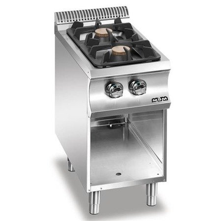 GAS COOKER ON THREE SIDES CLOSED 2-BURNER BASE WITH NEW FLEX BURNERS OF 7 KW EACH G2A77XL MBM