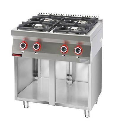 Gas cooker 4-burner on open cabinet base 700.KG-4.S Kromet