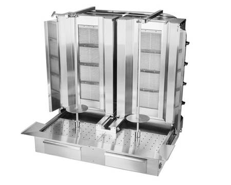 Gyros | double gas kebab toaster | 4+4 burners | 120kg load KLG224-T