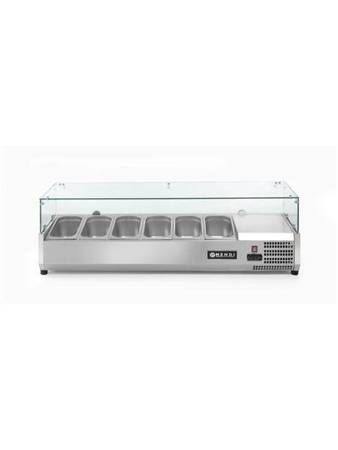 HENDI 232972 6x GN 1/3 refrigerated dish with tempered glass display case