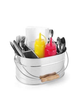 HENDI 425978 bucket-shaped container for cutlery and napkins