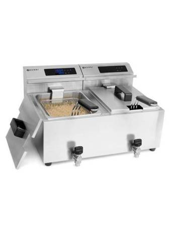 Mastercook digital panel fryer with drain tap - 2 HENDI 207376