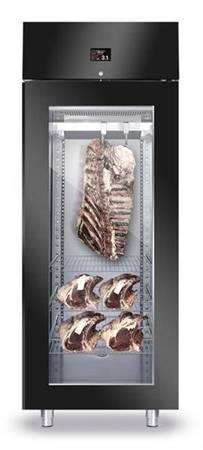 Meat seasoning cabinet 1-door glazed 700l BLACK NEW2020 HENDI 991731