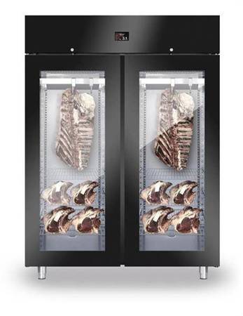 Meat seasoning cabinet 2-door glazed 1500l BLACK NEW2020 HENDI 991737