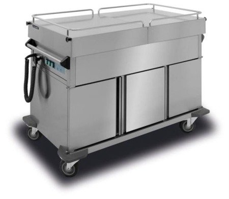Mobile bemar with sliding top and neutral cabinets (independently heated tanks) BJNS.3GN.E
